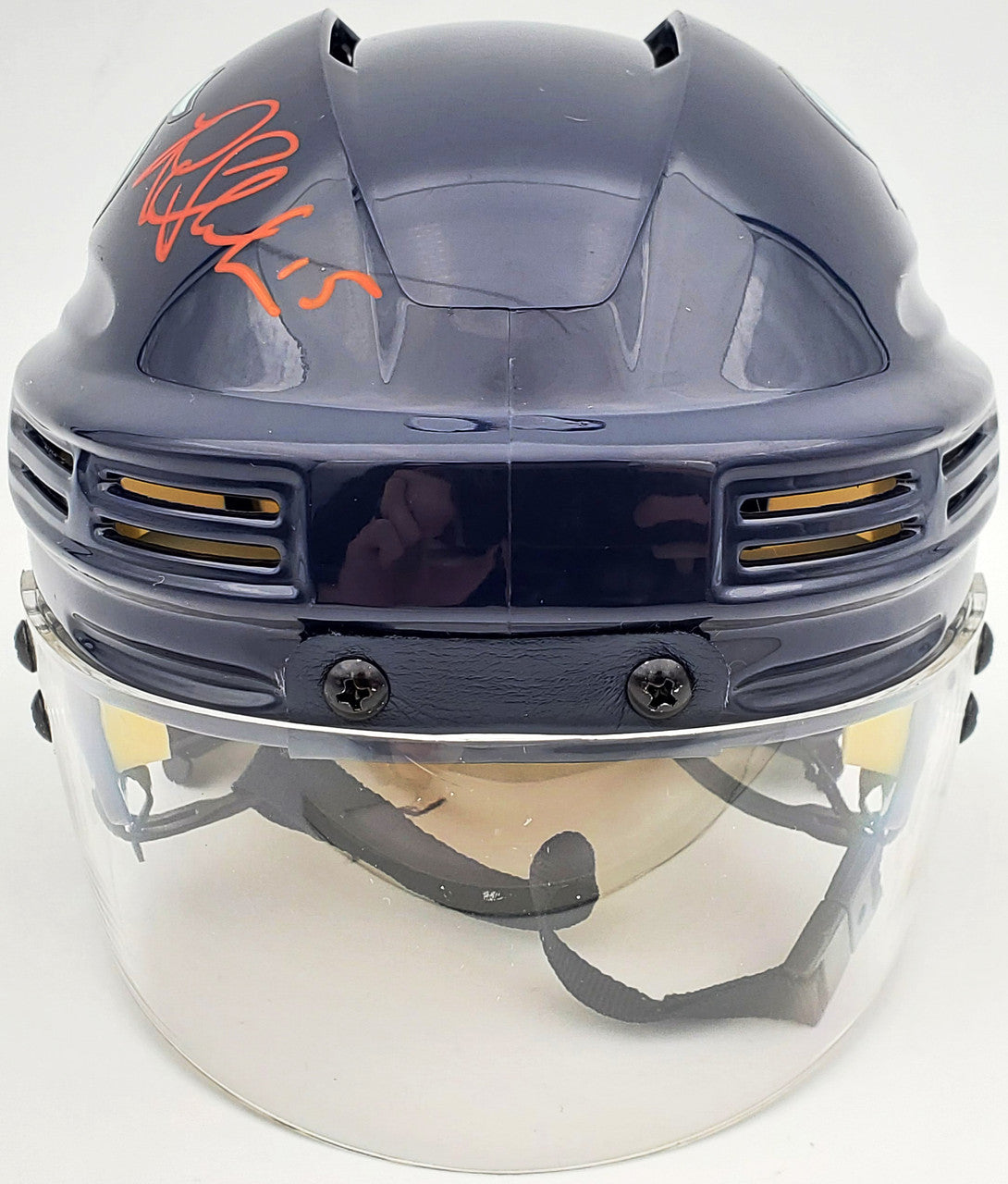Riley Sheahan Autographed Seattle Kraken Blue Mini Helmet Fanatics Holo Stock #200880