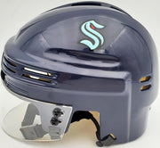 Riley Sheahan Autographed Seattle Kraken Blue Mini Helmet Fanatics Holo Stock #200880