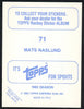 Mats Naslund Autographed 1983-84 Topps Sticker Card #71 Montreal Canadiens SKU #154089