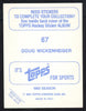 Doug Wickenheiser Autographed 1983-84 Topps Sticker Card #67 Montreal Canadiens SKU #154091
