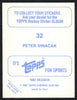 Peter Ihnacak Autographed 1983-84 Topps Sticker Rookie Card #32 Toronto Maple Leafs SKU #154099