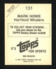 Mark Howe Autographed 1982-83 Topps Sticker Card #131 Hartford Whalers SKU #154109