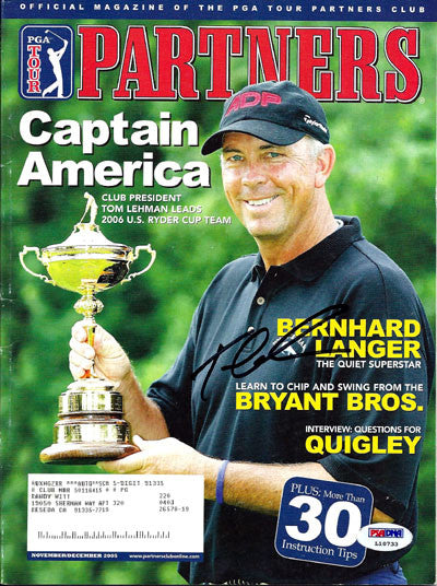 Tom Lehman Autographed 2005 PGA Partners Magazine PSA/DNA #L10733