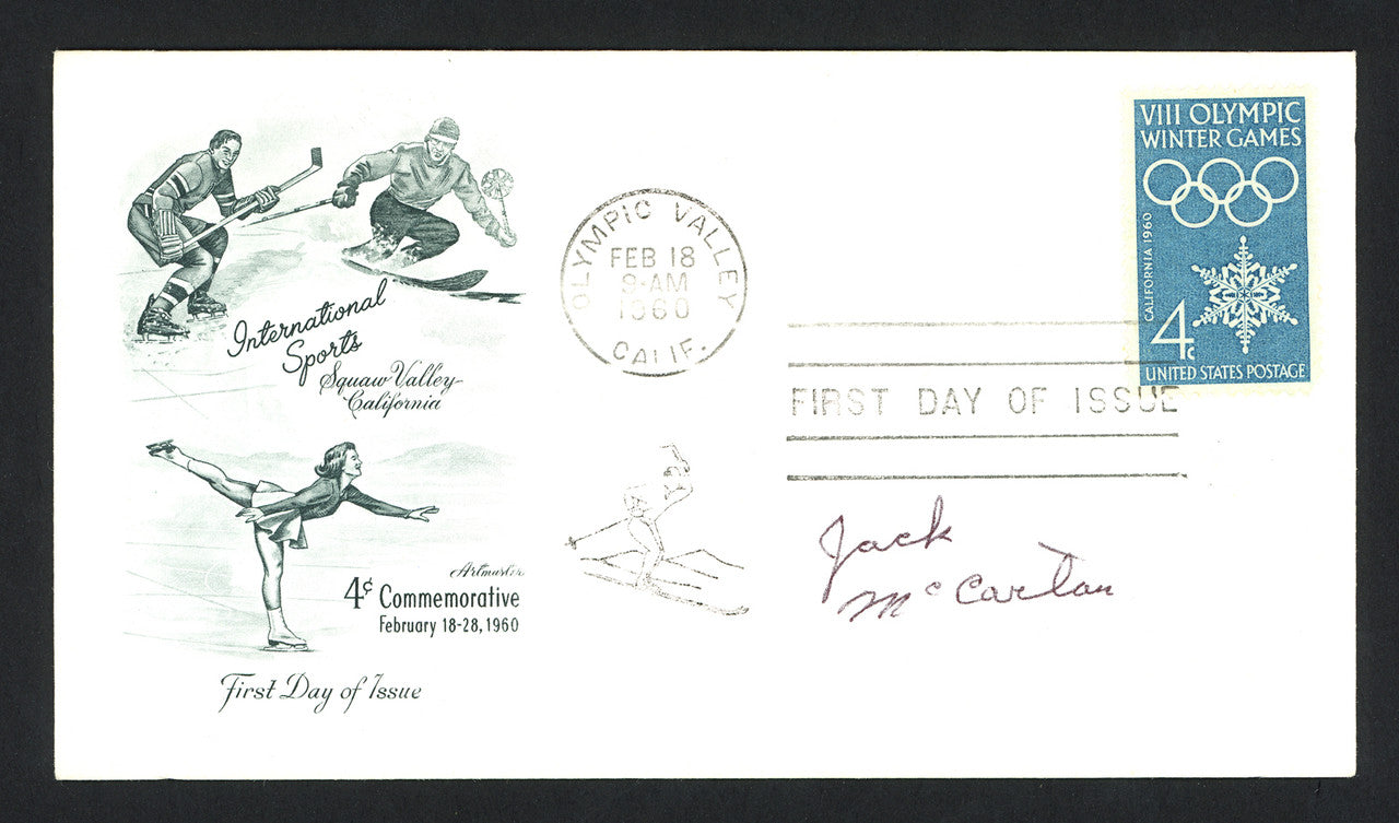 Jack McCartan Autographed First Day Cover 1960 Olympics Hockey Team USA SKU #159566