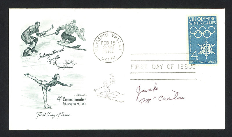 Jack McCartan Autographed First Day Cover 1960 Olympics Hockey Team USA SKU #159566