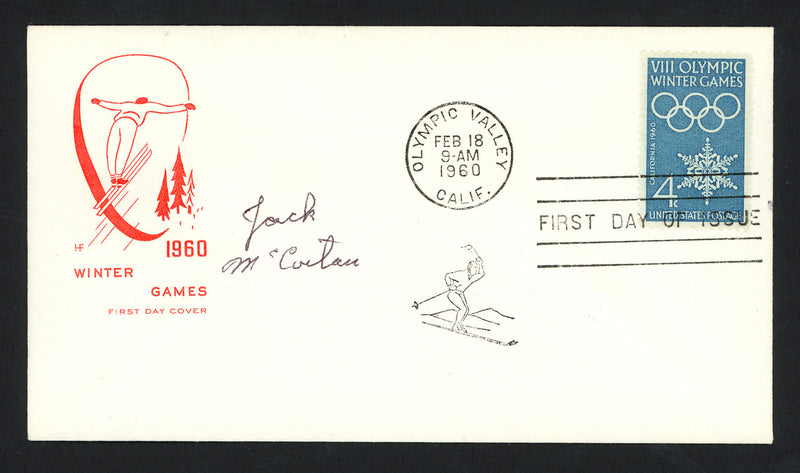 Jack McCartan Autographed First Day Cover 1960 Olympics Hockey Team USA SKU #159567