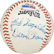 Dean Chance, Luke Sewell, Bob Cain & Roy Hughes Autographed Official Little League Baseball Vintage PSA/DNA #C11547