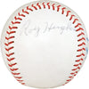 Dean Chance, Luke Sewell, Bob Cain & Roy Hughes Autographed Official Little League Baseball Vintage PSA/DNA #C11547