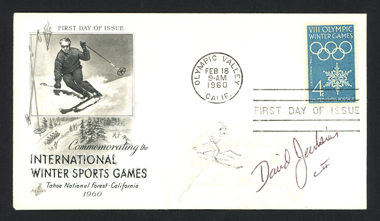David Jenkins Autographed First Day Cover 1960 Olympics SKU #159570