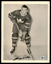 Harry Watson Autographed 1945-54 Quaker Oats 8x10 Photo Toronto Maple Leafs Beckett BAS #Y92492
