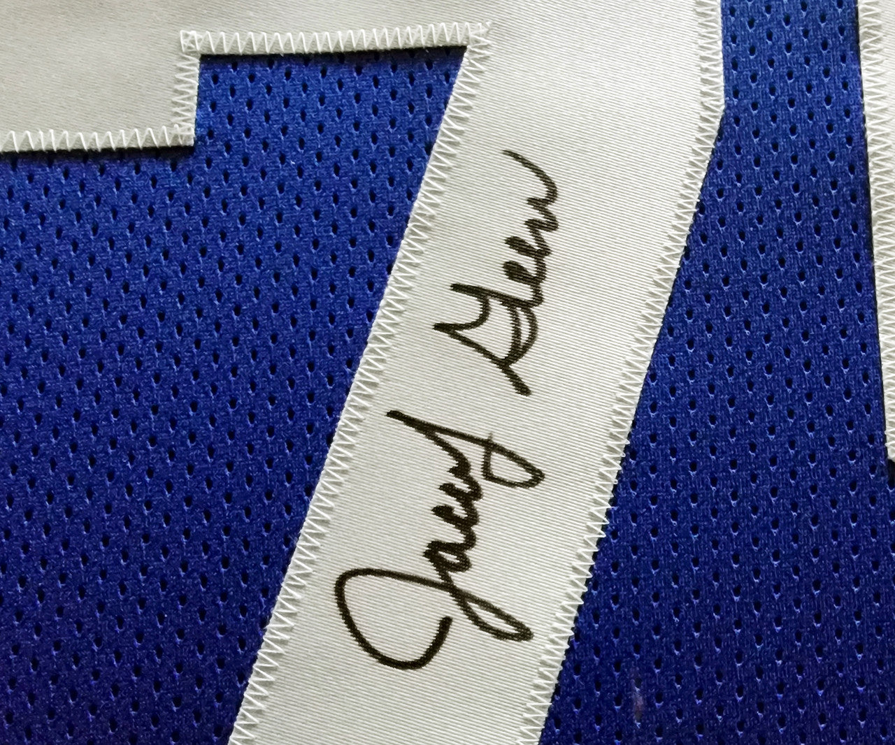 Seattle Seahawks Jacob Green Autographed Framed Blue Jersey MCS Holo Stock #200921