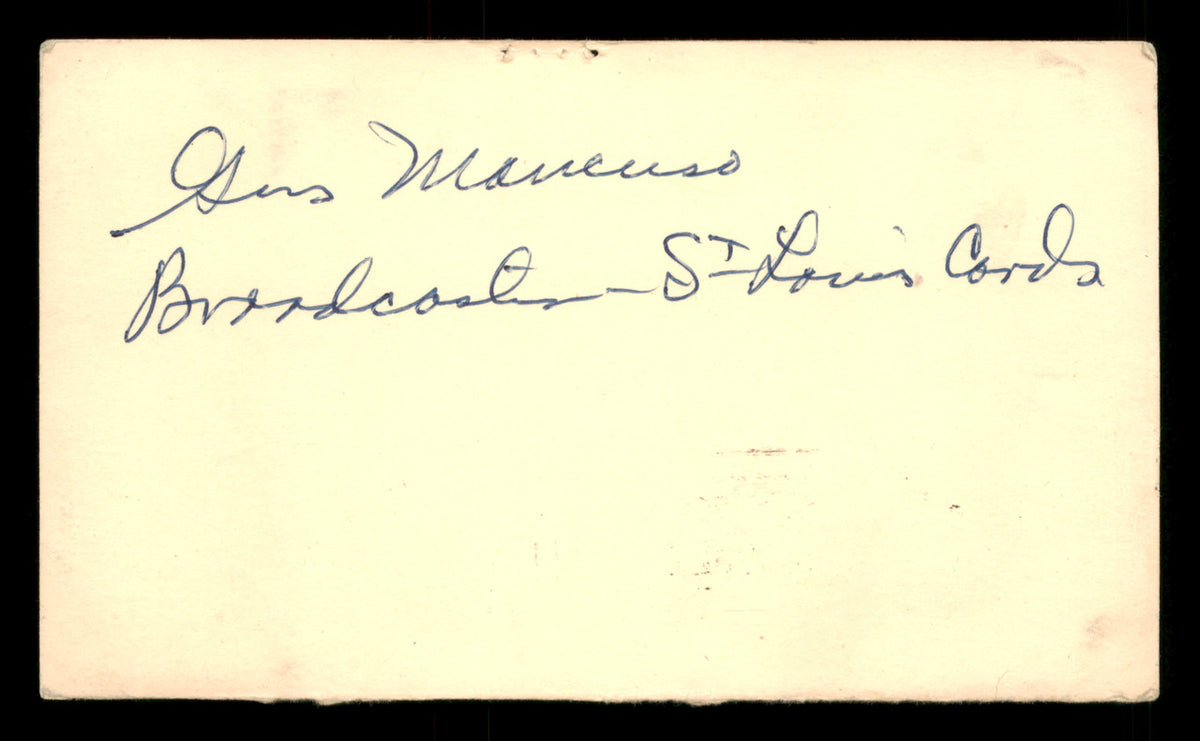 Gus Mancuso Autographed 3.25x5.5 Government Postcard St. Louis Cardinals SKU #201390