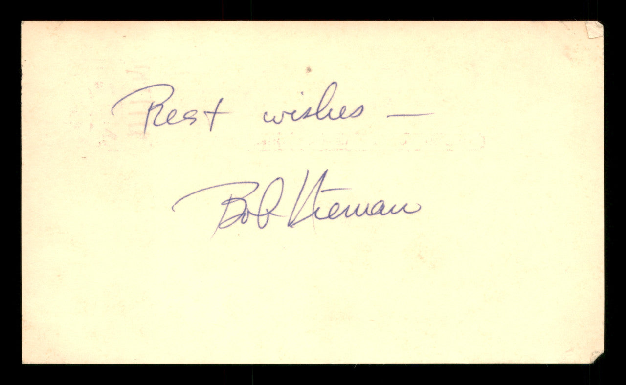 Bob Nieman Autographed 3.25x5.5 Government Postcard Detroit Tigers "Best Wishes" SKU #201391