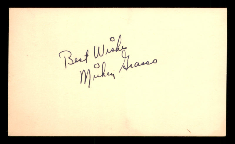 Mickey Grasso Autographed 3.25x5.5 Government Postcard Cleveland Indians "Best Wishes" SKU #201408