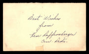 Ken Raffensberger Autographed 3.25x5.5 Government Postcard Cincinnati Reds "Best Wishes" SKU #201414