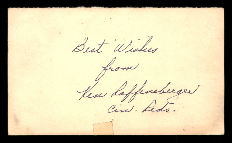 Ken Raffensberger Autographed 3.25x5.5 Government Postcard Cincinnati Reds "Best Wishes" SKU #201414