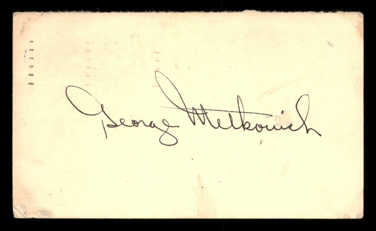 George Metkovich Autographed 3.25x5.5 Government Postcard Boston Red Sox SKU #201422