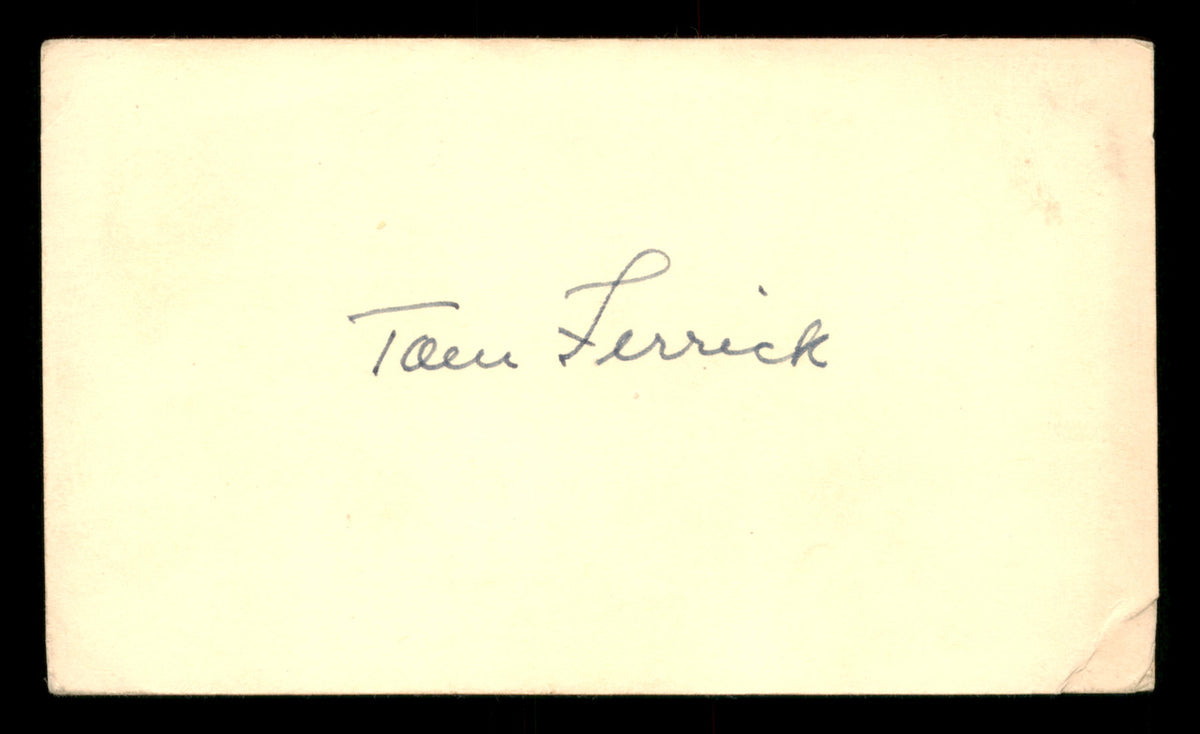 Tom Ferrick Autographed 3.25x5.5 Government Postcard New York Yankees SKU #201432
