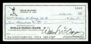 Willie McCovey Autographed 2.75x6 Check San Francisco Giants 1240 SKU #201476