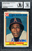 Rod Carew Autographed 1984 Topps Ralston Purina Card #17 California Angels Auto Grade 10 Beckett BAS #12510576