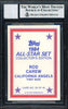 Rod Carew Autographed 1984 Topps All Star Set Card #26 California Angels Auto Grade 10 Beckett BAS #12510580