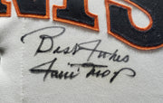 San Francisco Giants Willie Mays Autographed Framed White Rawlings Jersey Size 40 "Best Wishes" Beckett BAS #A53859