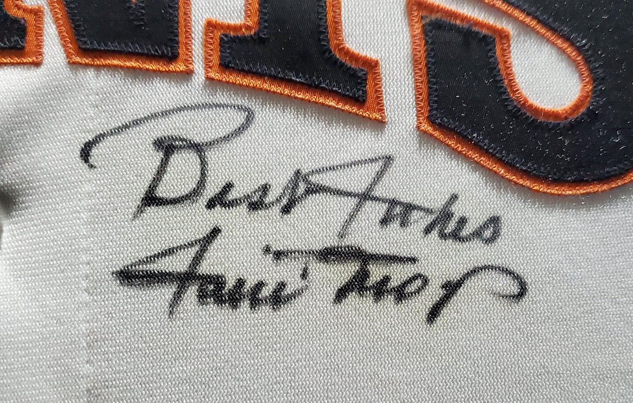 San Francisco Giants Willie Mays Autographed Framed White Rawlings Jersey Size 40 "Best Wishes" Beckett BAS #A53859