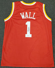Houston Rockets John Wall Autographed Red Jersey Beckett BAS Stock #189805