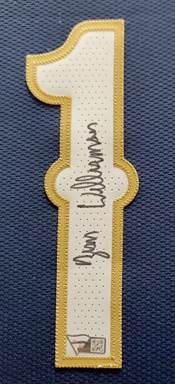 New Orleans Pelicans Zion Williamson Autographed Framed Blue Nike Jersey Fanatics Stock #191193