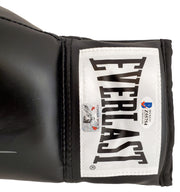 Mike Tyson Autographed Black Everlast Boxing Glove (Left Handed LH, Silver) Beckett BAS Stock #192608