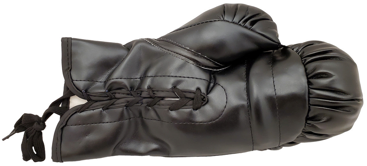 Mike Tyson Autographed Black Everlast Boxing Glove (Left Handed LH, Silver) Beckett BAS Stock #192608