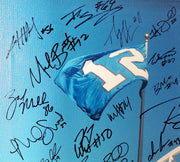 Seattle Seahawks Super Bowl XLVIII Champion Autographed Framed 20x30 Canvas Photo "SB XLVIII Champs!" With 42 Signatures Including Russell Wilson & Marshawn Lynch #/112 MCS Holo Stock #94470