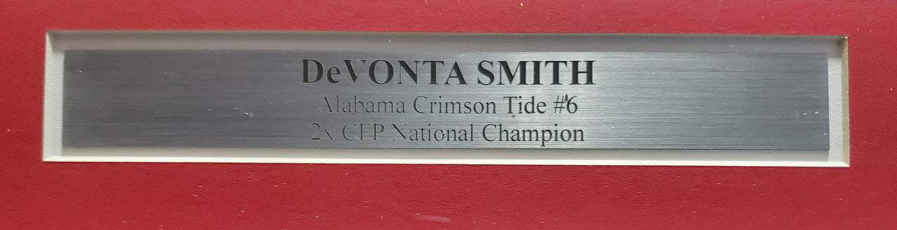 Alabama Crimson Tide Devonta Smith Autographed Framed Red Jersey Beckett BAS Stock #195228