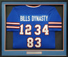 Buffalo Bills Team Greats Autographed Framed Blue Jersey With 3 Signatures Including Jim Kelly, Thurman Thomas & Andre Reed Beckett BAS Stock #195234