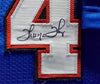 Buffalo Bills Team Greats Autographed Framed Blue Jersey With 3 Signatures Including Jim Kelly, Thurman Thomas & Andre Reed Beckett BAS Stock #195234