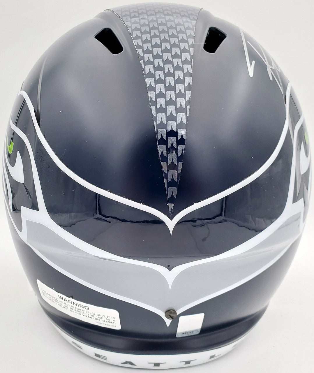 Russell Wilson Autographed Seattle Seahawks Full Size Replica Speed Helmet "SB XLVIII Champs" In Silver RW Holo Stock #94268