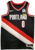Portland Trail Blazers Damian Lillard Autographed Black Nike Jersey Size M Beckett BAS Stock #195899