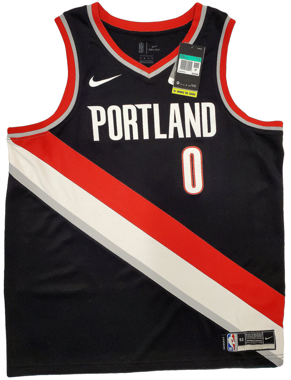 Portland Trail Blazers Damian Lillard Autographed Black Nike Jersey Size XL Beckett BAS Stock #195900