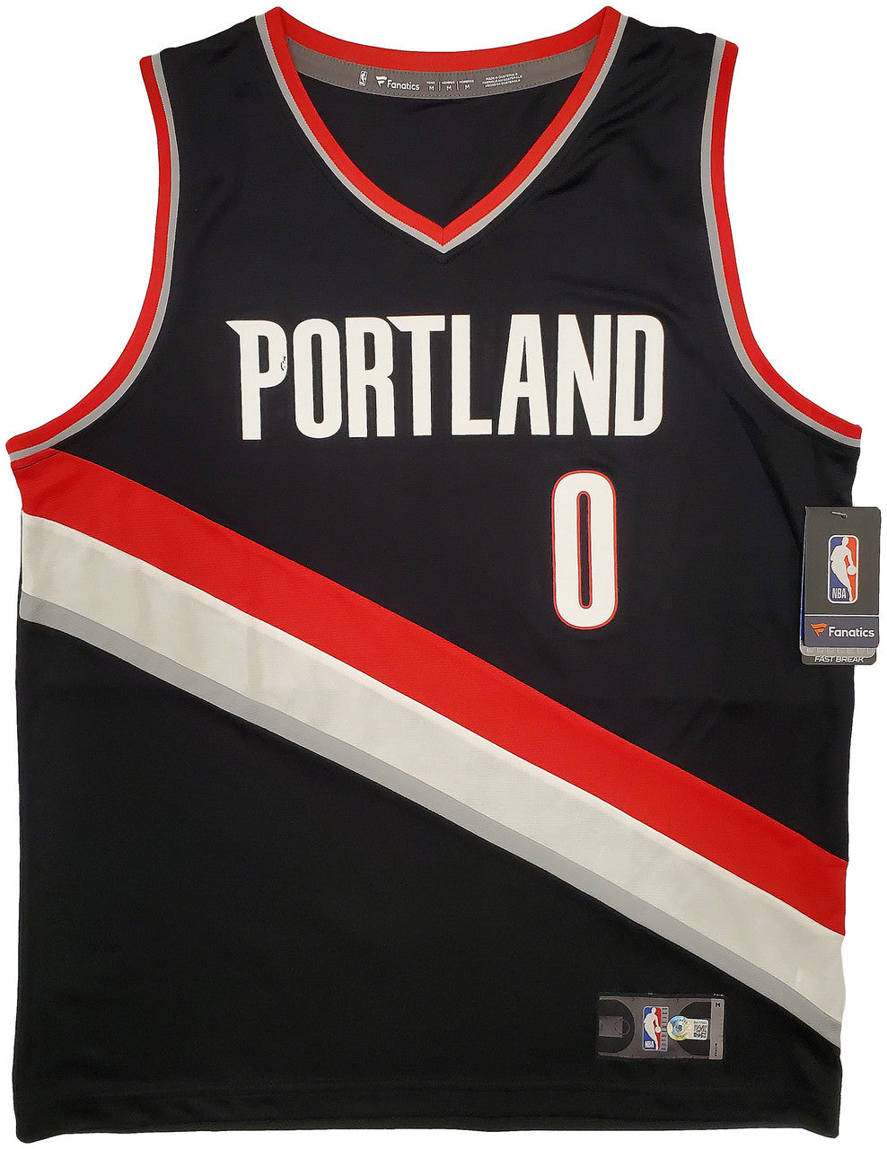Portland Trail Blazers Damian Lillard Autographed Black Fanatics Jersey Size M Beckett BAS Stock #196412