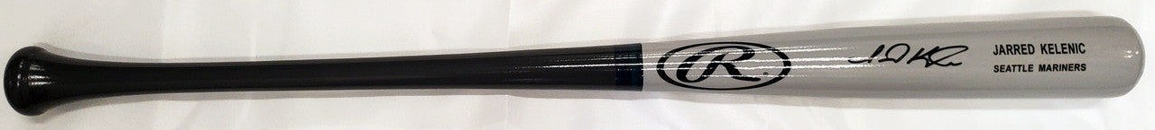 Jarred Kelenic Autographed Gray Rawlings Game Model Bat Seattle Mariners Beckett BAS Stock #196502