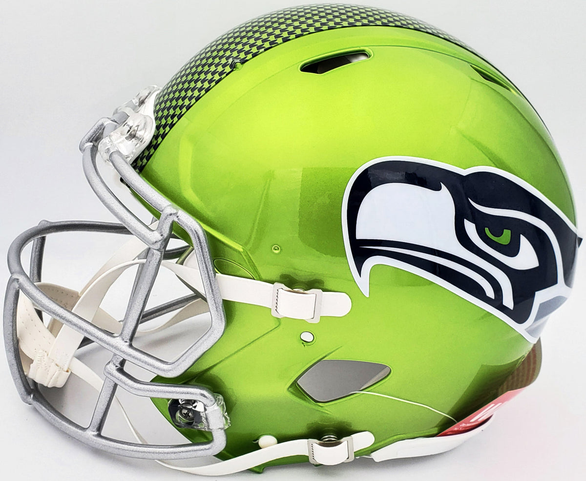 Seattle Seahawks Unsigned Green Flash Alternate Full Size Authentic Speed Helmet Stock #197054
