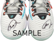 Giannis Antetokounmpo Autographed White Nike Immortality Shoes Miami Heat Size 16 Pair Beckett BAS QR Stock #197436