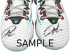 Giannis Antetokounmpo Autographed White Nike Immortality Shoes Miami Heat Size 15 Pair Beckett BAS QR Stock #197435