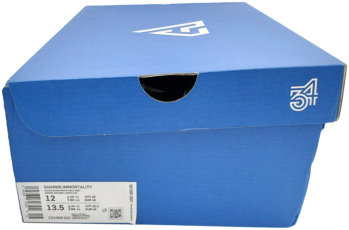 Giannis Antetokounmpo Autographed Black Nike Immortality Shoes Miami Heat Size 12 Pair Beckett BAS QR Stock #197429