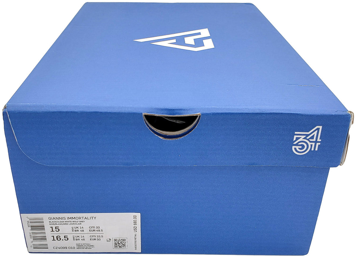 Giannis Antetokounmpo Autographed Black Nike Immortality Shoes Miami Heat Size 15 Pair Beckett BAS QR Stock #197431