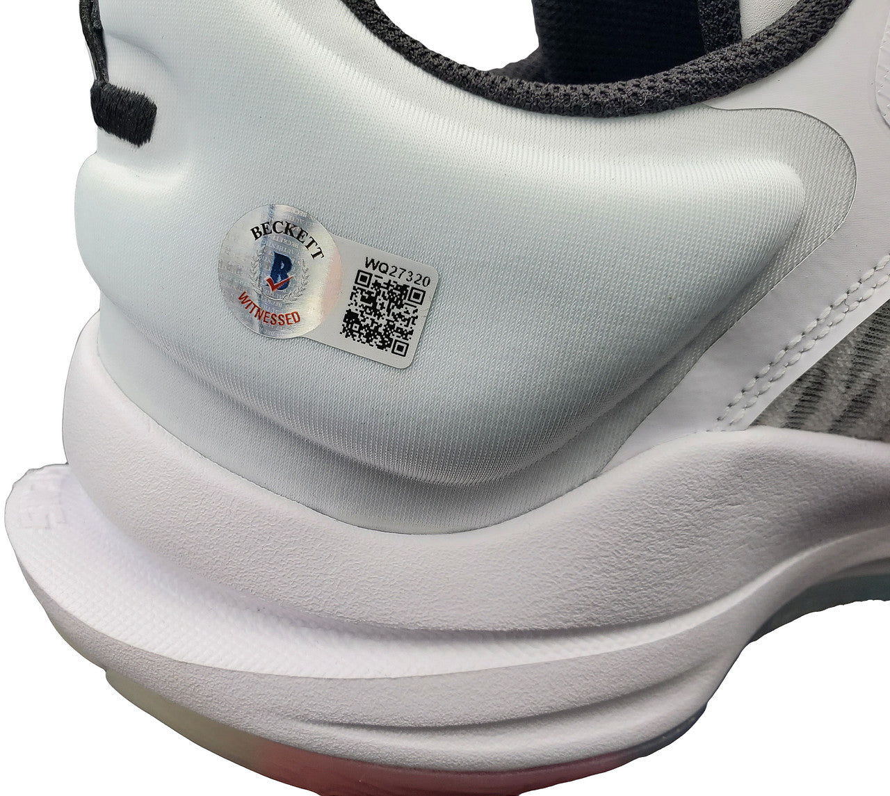 Giannis Antetokounmpo Autographed White Nike Immortality Shoes Miami Heat Size 17 Pair Beckett BAS QR Stock #197439