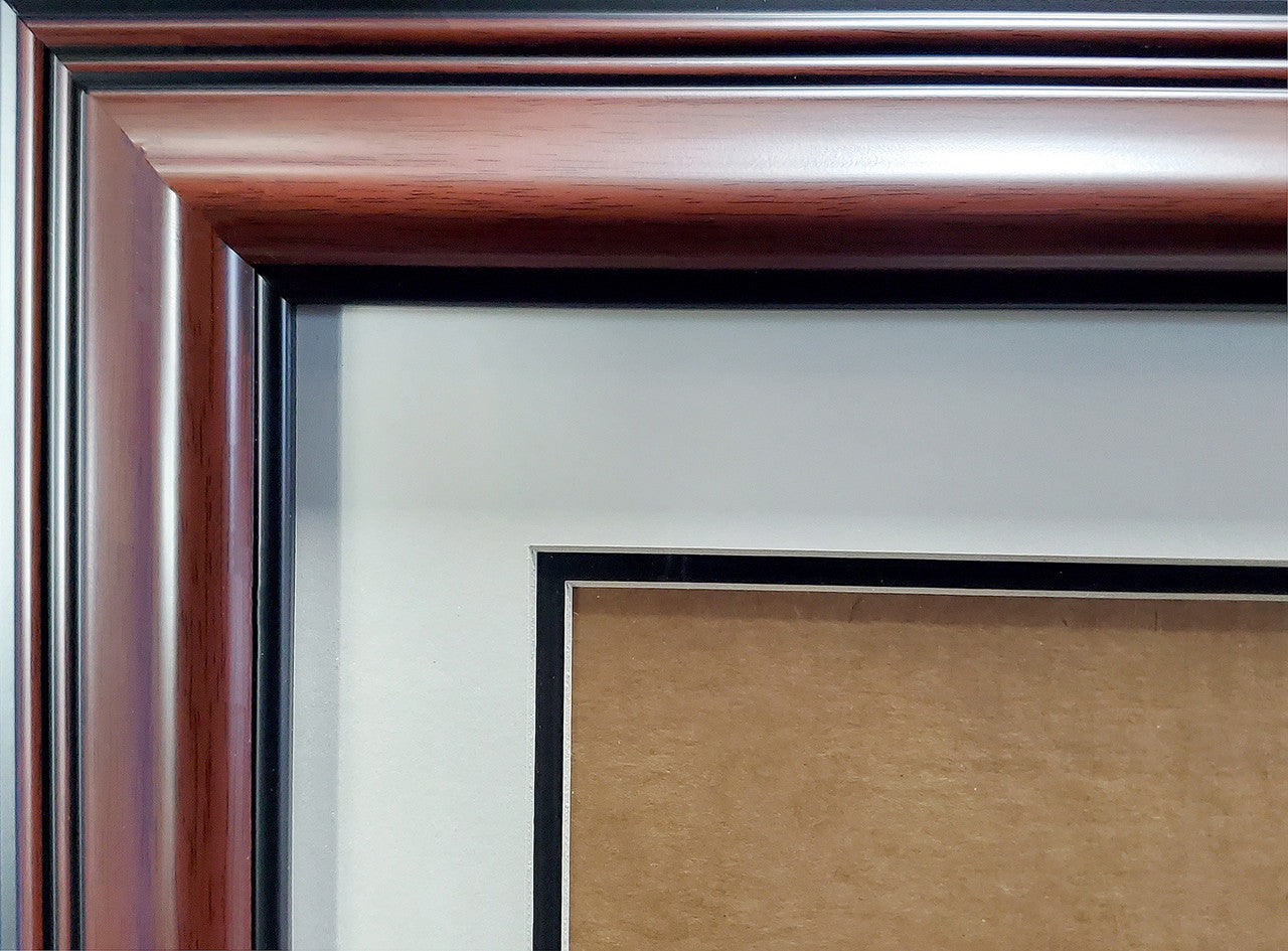 Mahogany Framed 8x10 Photo Framing Kit With 11x14 Option Stock #200319