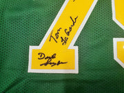 1978-79 NBA Champions Seattle Supersonics Multi Signed Autographed Green Jersey With 8 Signatures Including Fred Brown & Gus Williams MCS Holo Stock #145850