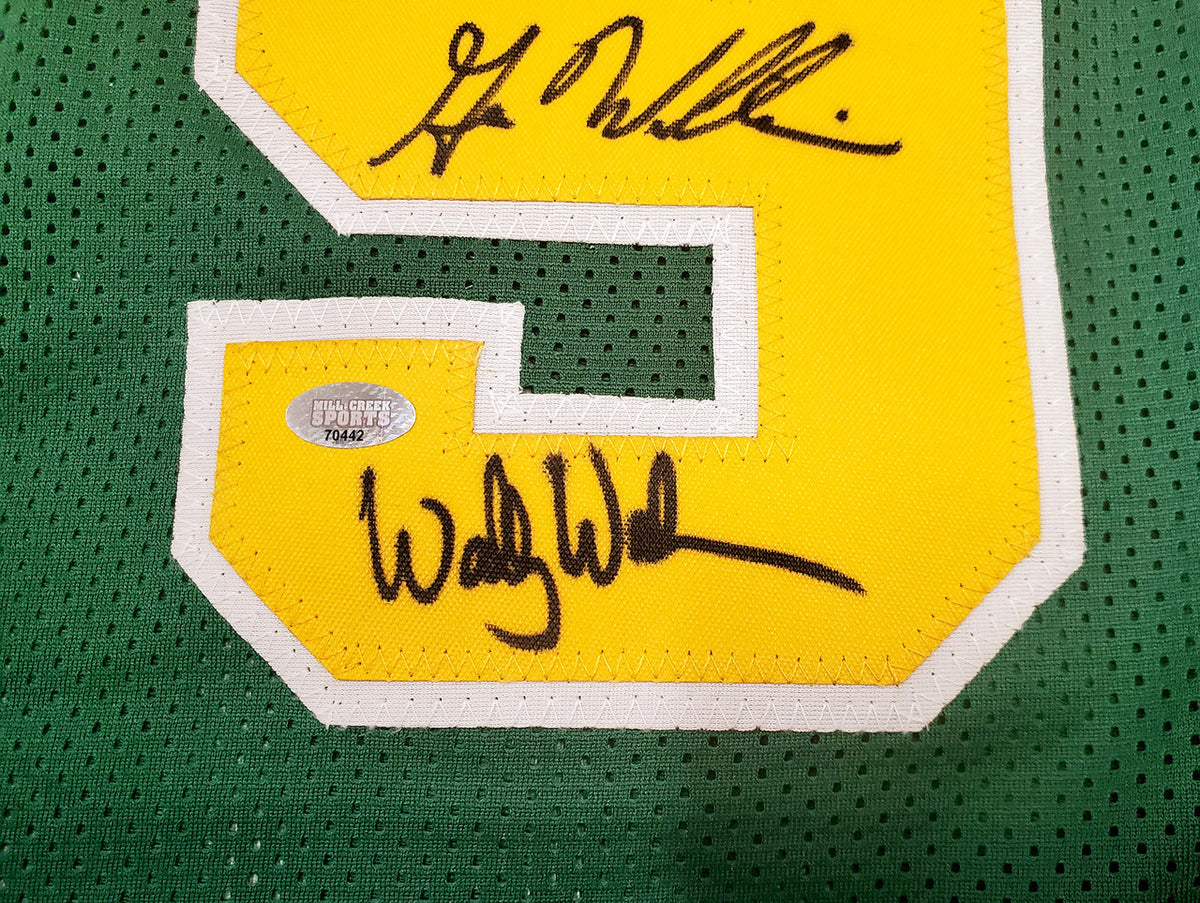 1978-79 NBA Champions Seattle Supersonics Multi Signed Autographed Green Jersey With 8 Signatures Including Fred Brown & Gus Williams MCS Holo Stock #145850