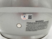 Mac Jones Autographed New England Patriots Silver Full Size Authentic Speed Helmet Beckett BAS QR Stock #200939